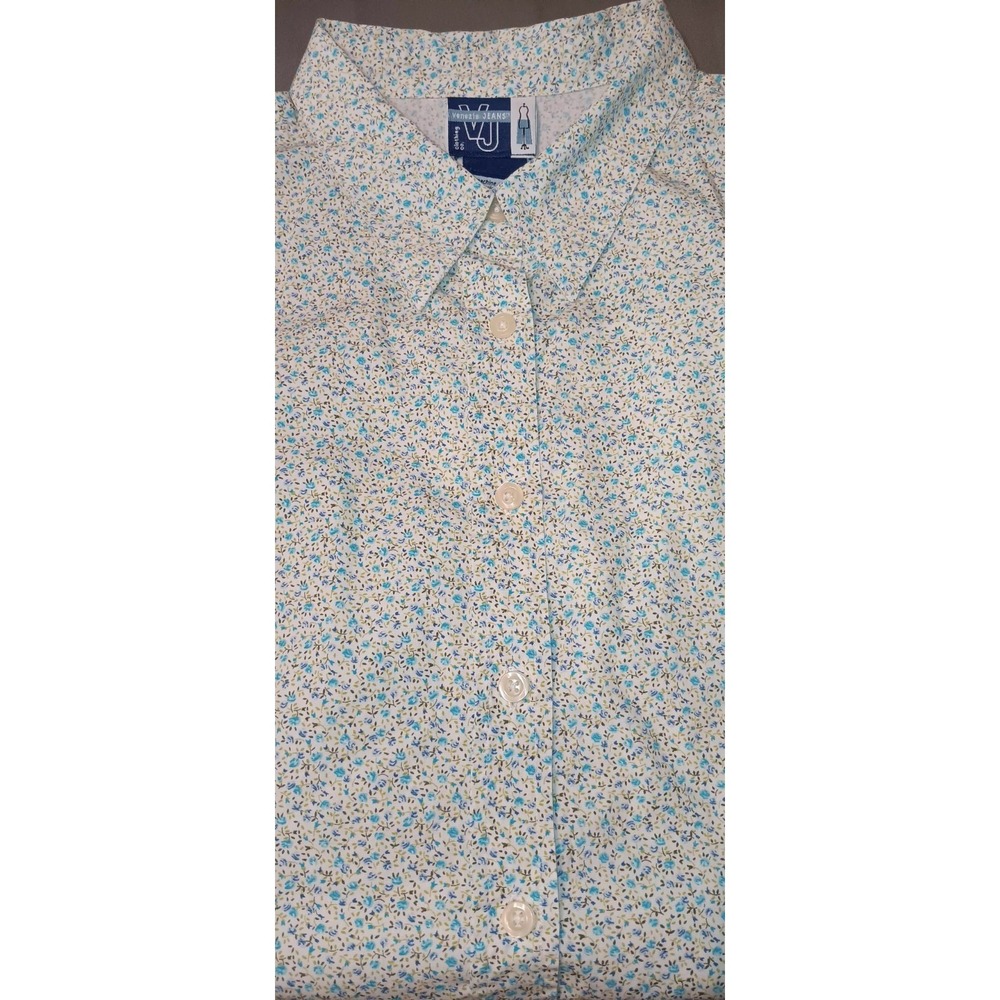 Vintage Womens Shirt Shortsleeve Button Up Y2k Floral Cottagecore Grandmacore